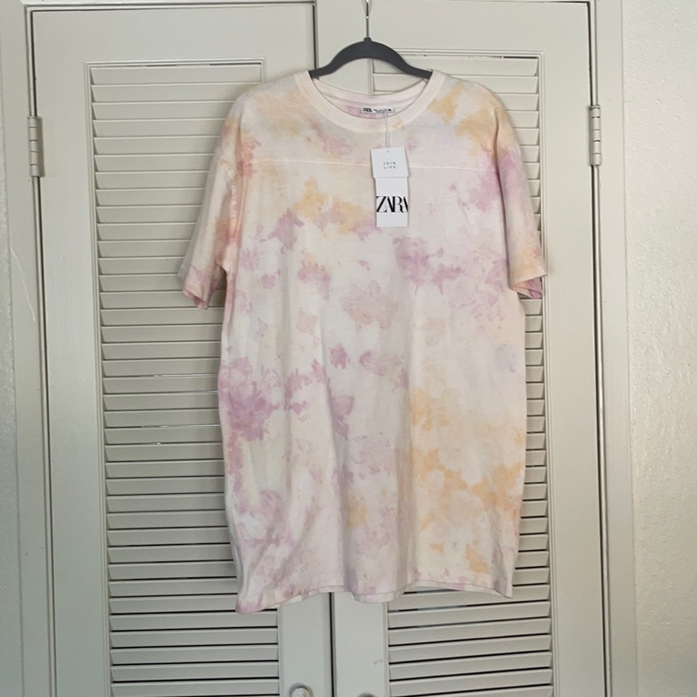Zara T-Shirt Dress in Tie-Dye